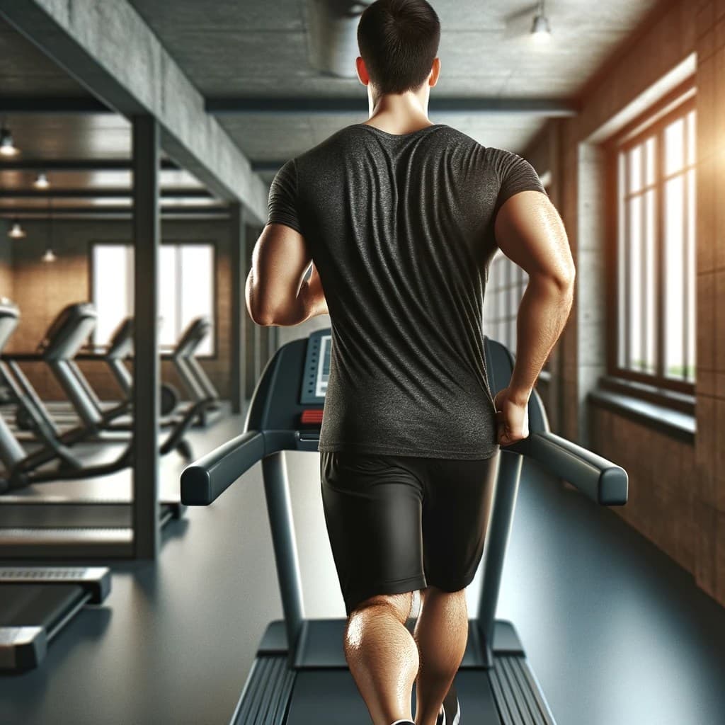 Running on a treadmill