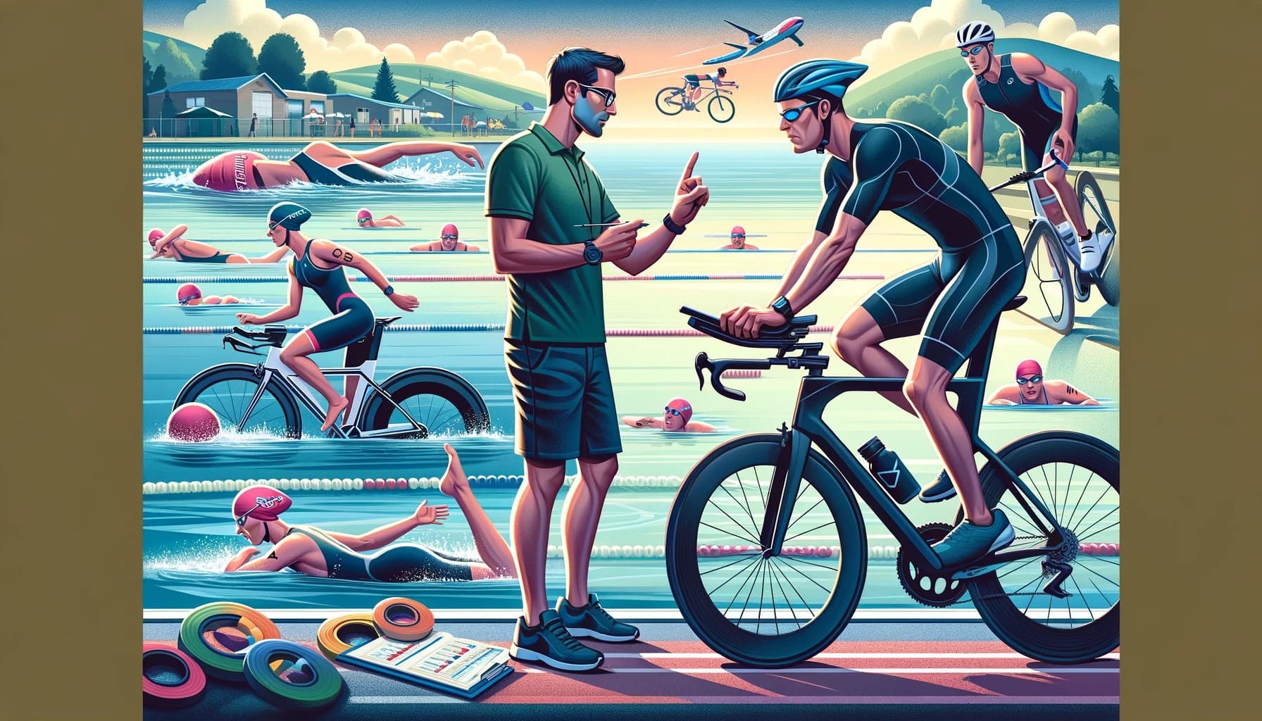 Triathlon coach illustration